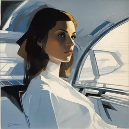 portrait of a woman by Syd Mead