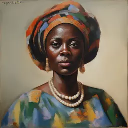 portrait of a woman by Teophilus Tetteh