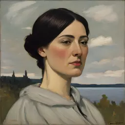 portrait of a woman by Tom Thomson