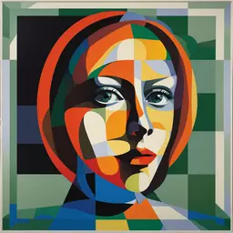portrait of a woman by Victor Vasarely