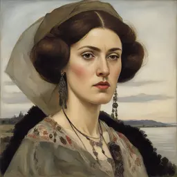 portrait of a woman by Viktor Vasnetsov
