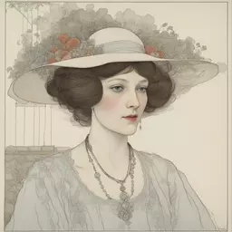 portrait of a woman by W. Heath Robinson