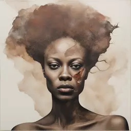 portrait of a woman by Wangechi Mutu