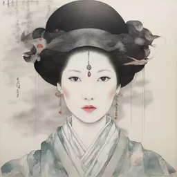 portrait of a woman by Yoshitaka Amano