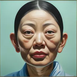 portrait of a woman by Yue Minjun