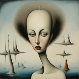 portrait of a woman by Yves Tanguy