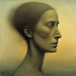 portrait of a woman by Zdzisław Beksiński