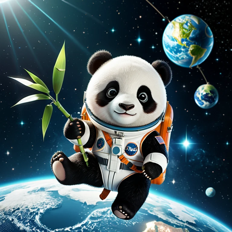 Baby panda astronaut, Stable Diffusion XL