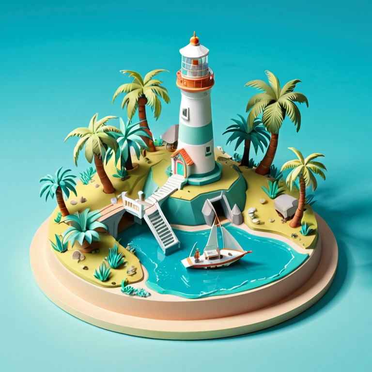 Isometric island diorama, Stable Diffusion XL