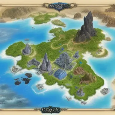 mmorpg game map, high quality, amazing, masterpiece, blue ocean,