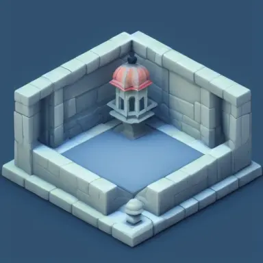 tiny cute isometric temple, soft smooth lighting, soft colors, soft colors, 100mm lens, 3d blender render, trending on polycount