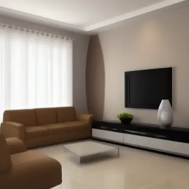 design of a living room with furniture realistic