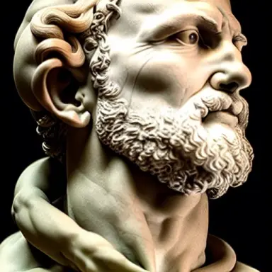michelangelo sculpture bald barber pulls drowned woman by the hair