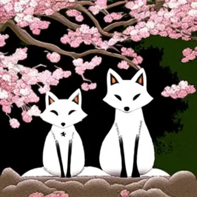 japan white fox and sakura moon lite