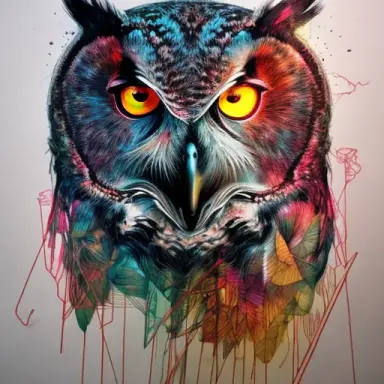 Portrait of an Owl, intricate, detailed, by artgerm and beeple and Carne Griffiths