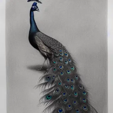 pencil drawing of peacock