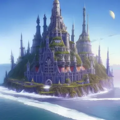 Fantasy world, sky kingdom castle, amazing magical, very detailed, cool landscape, trending on Artstation, epic fantasy solarpun