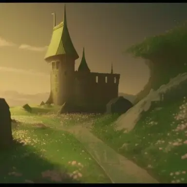 Mari from omori ,omori video game gothic style fully developed castle cinematic, raining, night time, detailed, epic , concep