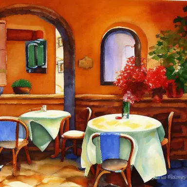 inside italian cafe by anne gifford