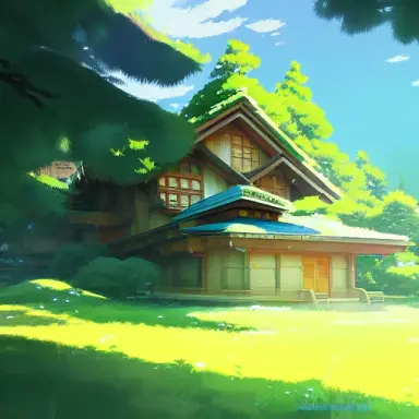 house in coniferous forest, golden ratio, fake detail, trending pixiv fanbox, acrylic palette knife, style of makoto shinkai stu