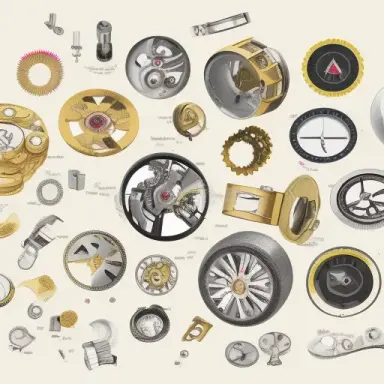 exploded view of watch parts; illustration