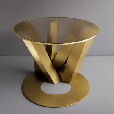 luxuary brass table futurist