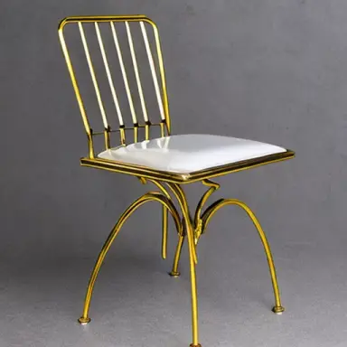 luxuary brass steel chair