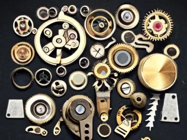 still life of watch parts