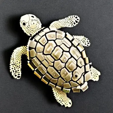 a turtle made of watch parts