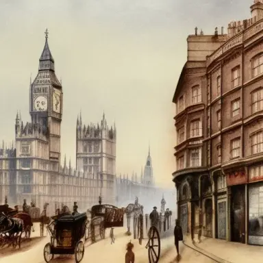 1880s london by watercolor