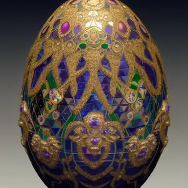 elaborate fabergé egg, cloisonné enamels, onyx and agath, hyper realistic, hyper detailed, maximum details, photorealistic, shin