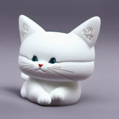 cute toy cat, geometric accurate, relief on skin, plastic relief surface of body, intricate details, cinematic,
