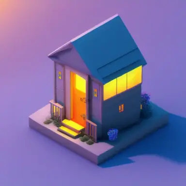 Tiny cute isometric house, soft smooth lighting, soft colors, soft colors, 100mm lens, 3d blender render, trending on polycount,