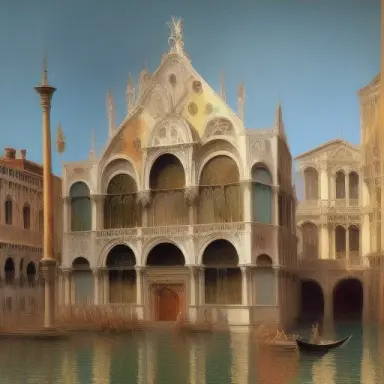 city of Venice style Louis Comfort Tiffany