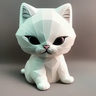 cute toy cat, geometric accurate, relief on skin, plastic relief surface of body, intricate details, cinematic,