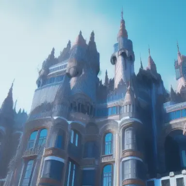 majestic buildings, blue sky, Style Empire, 4k