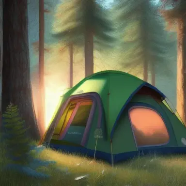 5 camping tents photographie, photorealistic fantasy, art by , in the style of Mort Kunstler, Pinterest Pixar, sunlight natur