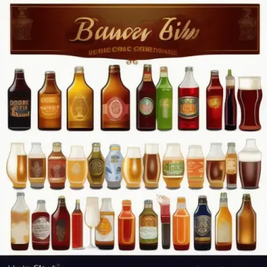 banner size assortment of beverages including beer wine coffee tea spirits and juice