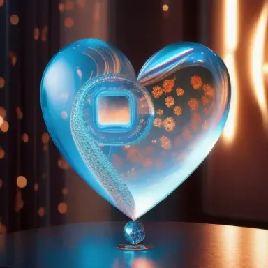 A beautiful girl inside heart shaped glass, a hologram, by Raymond Teague Cowern, still from alita, marketing design, made purel
