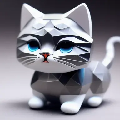 cute toy cat, geometric accurate, relief on skin, plastic relief surface of body, intricate details, cinematic,