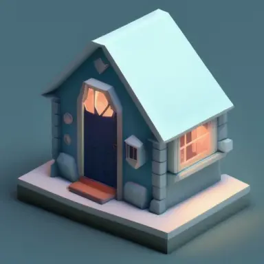 Tiny cute isometric house, soft smooth lighting, soft colors, soft colors, 100mm lens, 3d blender render, trending on polycount,