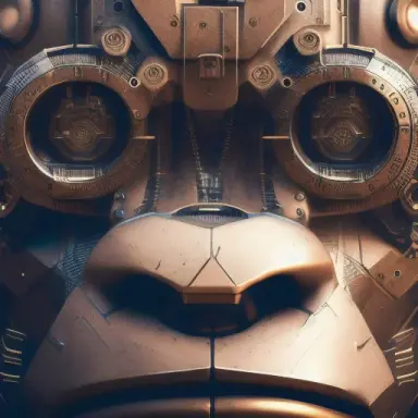 portrait of a cyberpunk gorilla robot made of rusty clocks,dark styled, dramatic,extremely detailed, trending on artstation, cin