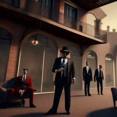 mafia members hanging out of their social club, 8k digital art, matte painting