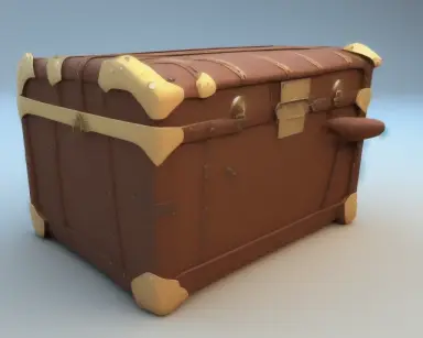 3D model trunk, open and close