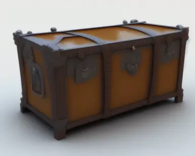 3D model trunk, open and close