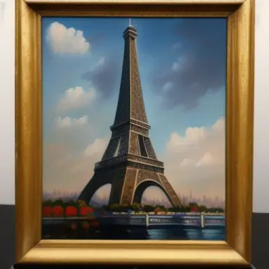 Van eick painting Eiffel tower , oil painting on Canvas