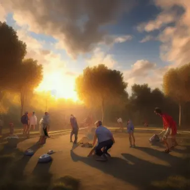 player of petanque provençal in a campsite photographie, photorealistic fantasy, art by , in the style of Mort Kunstler, Pinte