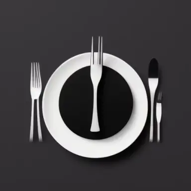 minimalistic restaurant logo with a fork and a knife