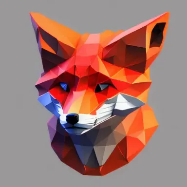 low poly red fox