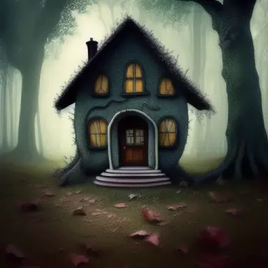 a little house in the woods tim burton style